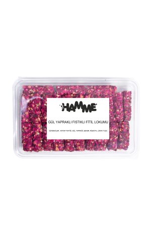 GÜL YAPRAKLI FISTIKLI FİTİL LOKUM 500 GR